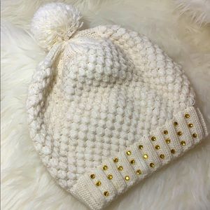 White Pom Pom Hat